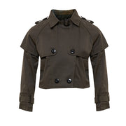 Girls' Cotton Trench Coat 4-14Y short Windproof Jacket vintage toddler teenager