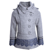 Girls WOOL Coat 3-4-5y Cute Baby Doll Style thick warm woolen jacket festivel