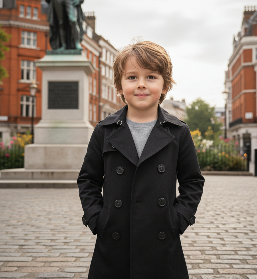 Kids Double Breasted Trench Coat  Cotton autumn jacket for Boys/Girls (4–9 YRS)