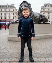 Boys Velvet Tails Tuxedo Blazer 3-12Y Slim Fit Formal party Jacket christmas