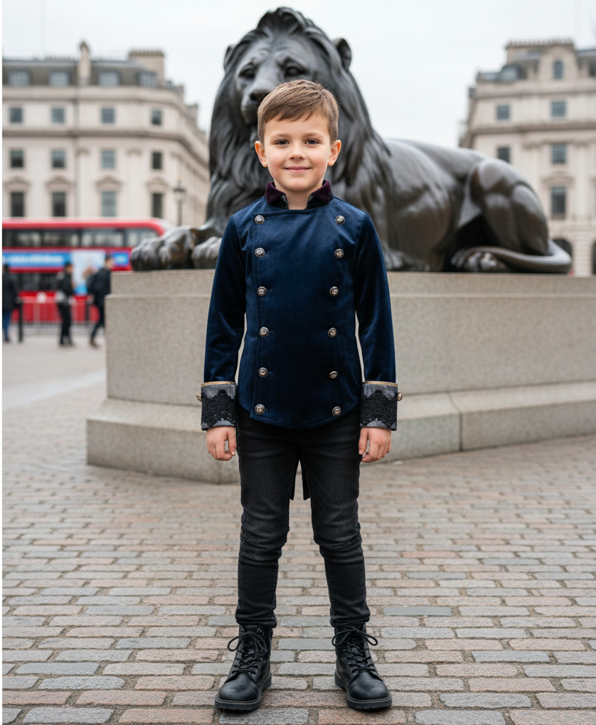 Boys Velvet Tails Tuxedo Blazer 3-12Y Slim Fit Formal party Jacket christmas