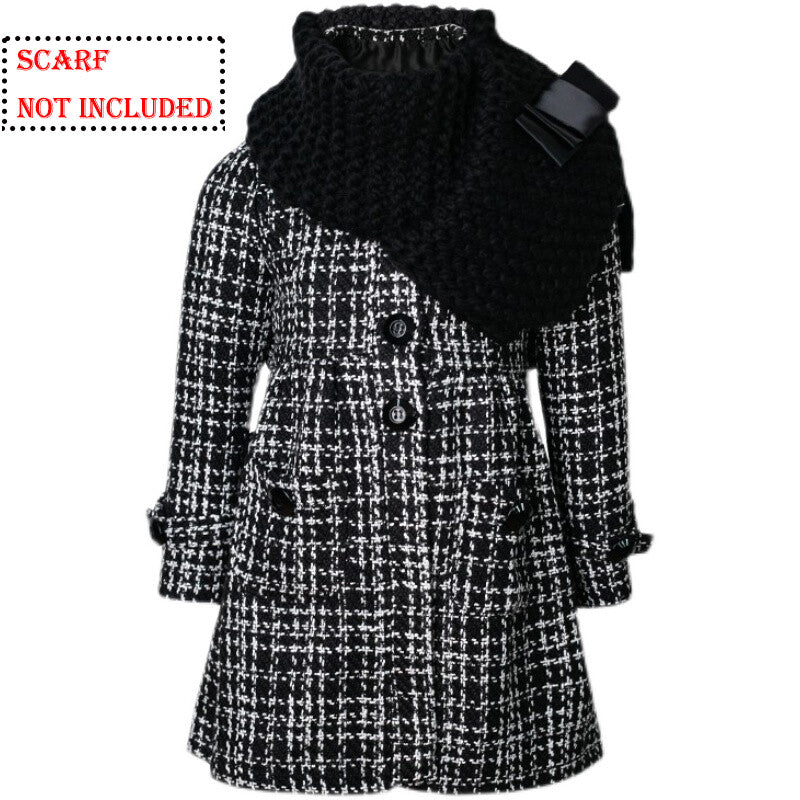 Girls Red Cashmere Long Coat /black wool coat – Elegant autumn Wear (3-5 Years)