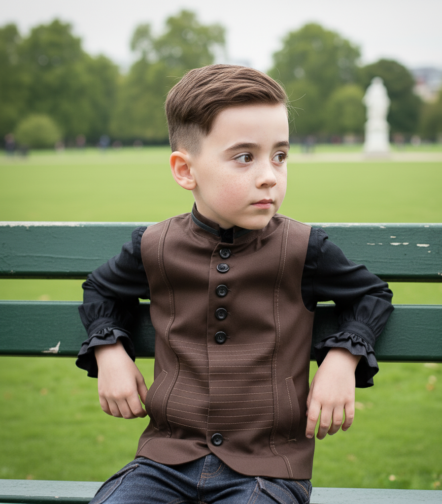 Boys Vintage  Waistcoat top 3–9Y  Sleeveless Velvet Cotton Uniform Vest for Kids