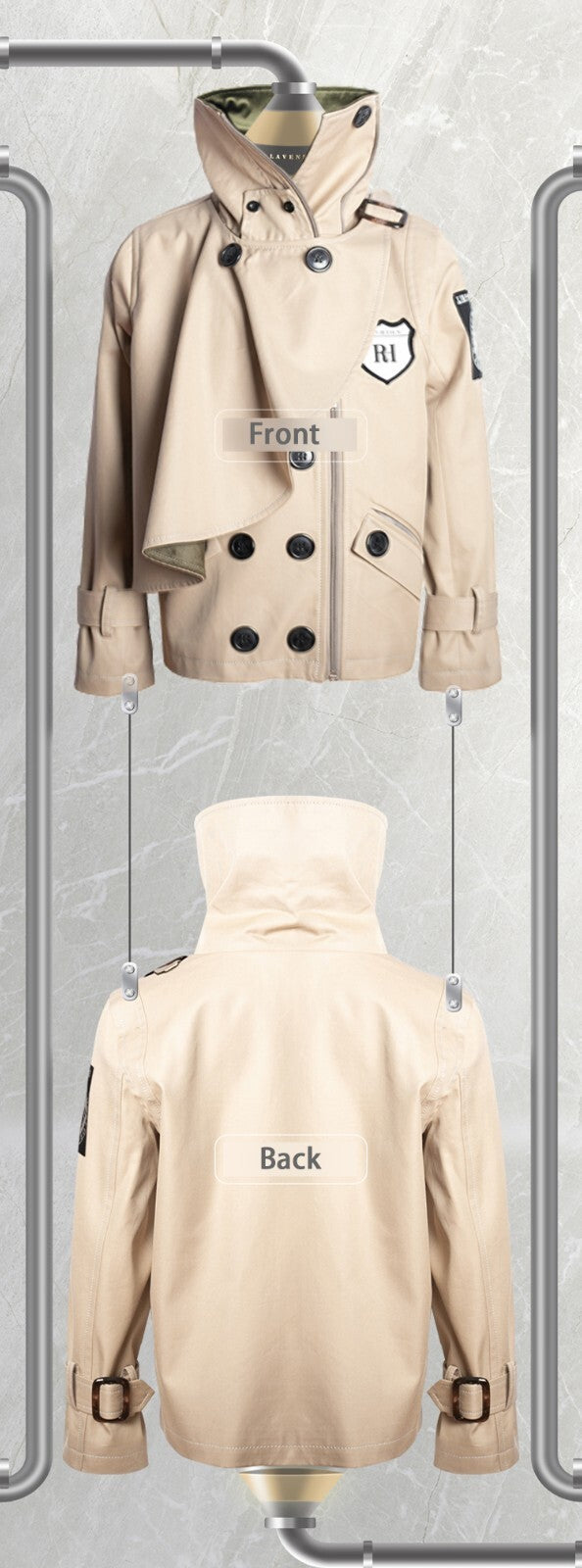 Boys' Cotton Velvet Double-Breasted Trench Coat – Short Wind Jacket 3-7Y