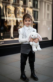 Girls Vintage Lace Vest Sleeveless long Cardigan 3-12Y holiday top all seasons