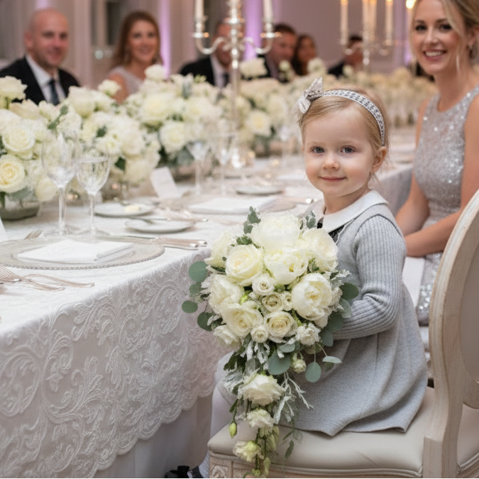 Vintage Flower Girl Dress for Baby Girl – Wool Blend A-Line Sleeveless Dress for Wedding, Autumn & Winter (Ages 2–4)