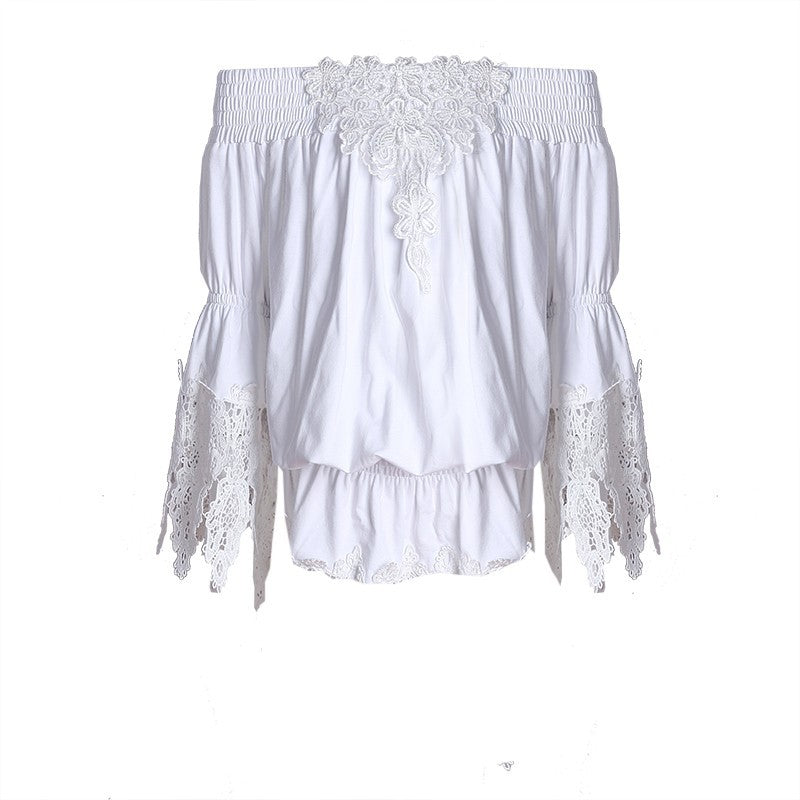 Girls Soft Modal T-Shirt with Vintage Lace  White & Light Grey summer top 3-7Y