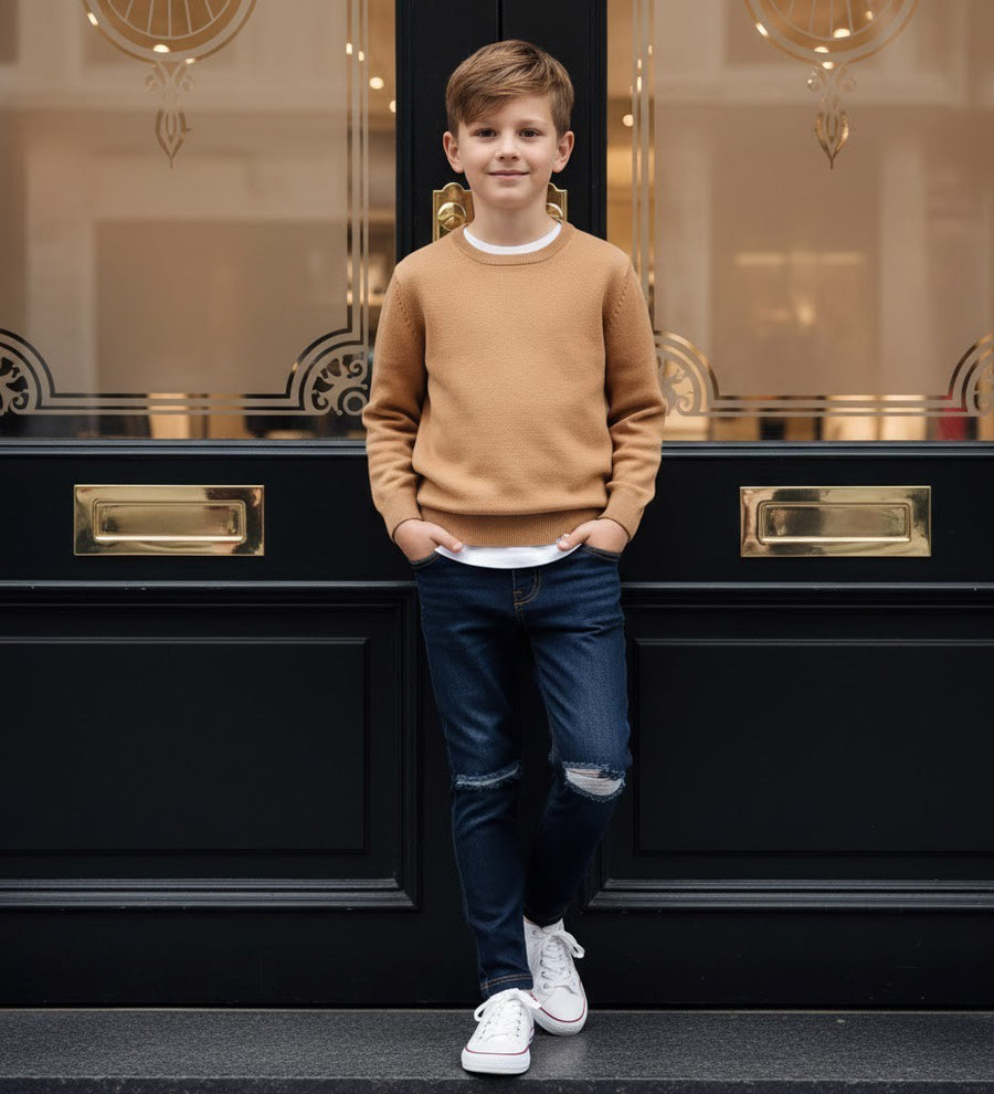 Boys Slim Fit Distressed Jeans Casual Stretch Denim trousers (4–13 Yrs)multiple