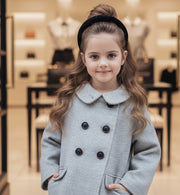 Girls Woolen Coat 2-3-4-5Y 2025 Vintage princess Doll-Style Jacket grey outwear