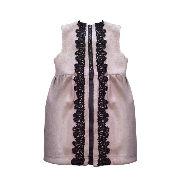 Girls Woolen Vest  Dress  Baby Doll Mini Dress Runs Small Pls Order 1–2 Sizes Up