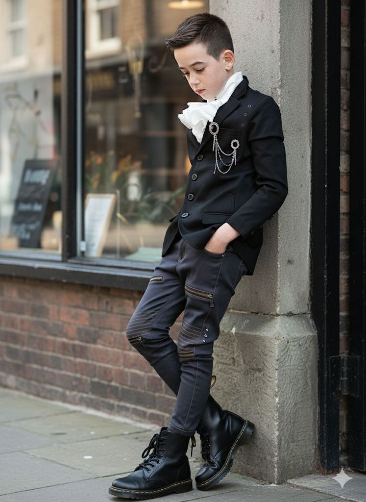 Boys 3-4-5-6-7-8-9-10-11-12 Y Dark Grey Blazer Long Sleeve Formal Uniform vintag