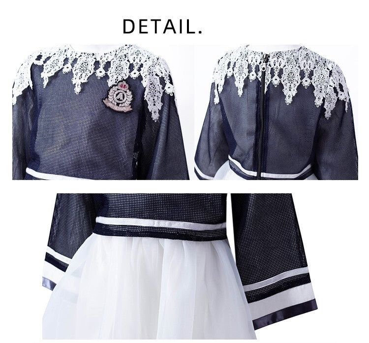 Girls Fashion Two-Piece Outfit – Loose Fit Top & Dress Set great bargin autumn