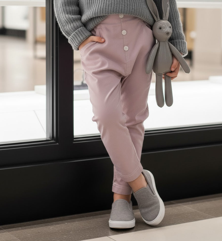 Girls pink & white trousers strenching cotton  Skinny Fit Comfort trousers 9-14Y