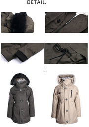 Girls' Long Padded Winter Coat 2-3-4-5-6-7Y Faux Fur Hooded Parka Jacket 2025