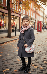 Girls Vintage Wool Winter Coat autumn 3-4-5-6-7-8-9Y  Thick Warm Long Overcoat