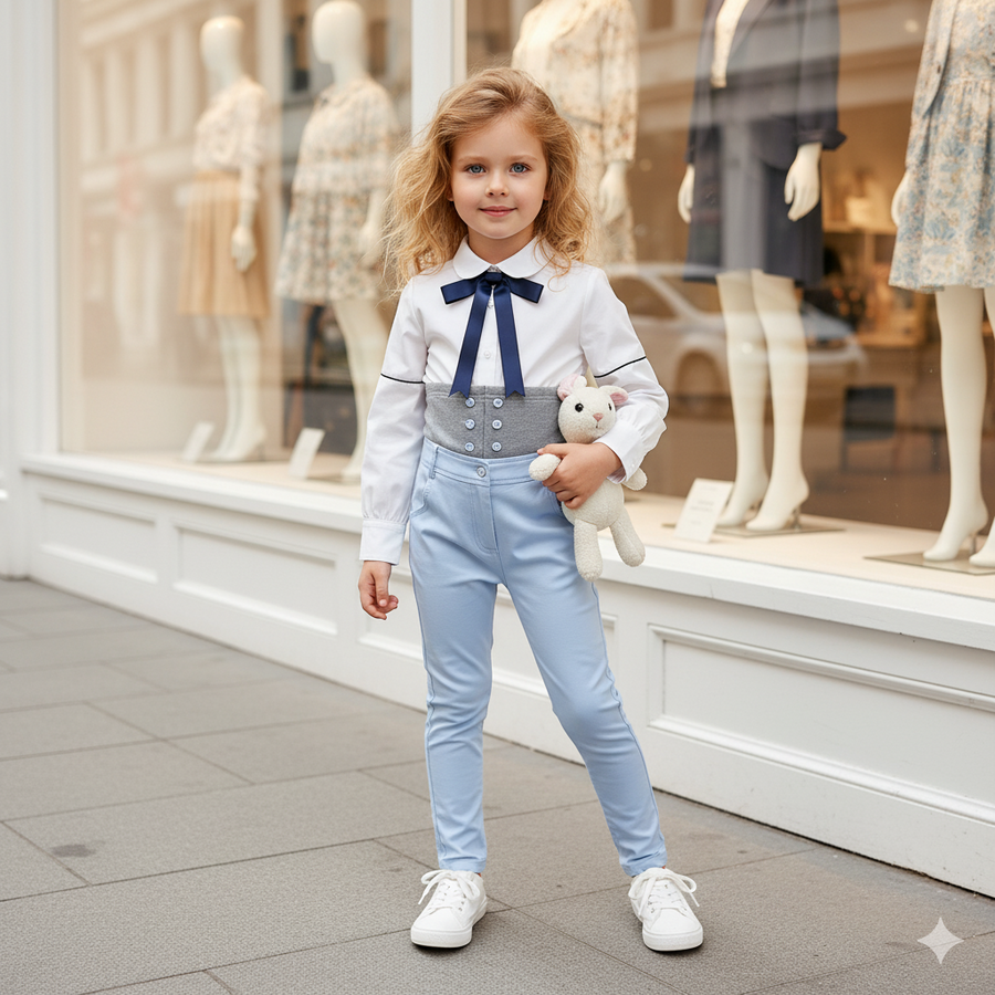 Kids High Waist Jeans Skinny Fit Denim Leggings trouseres Stretchy cotton 4–14 Y