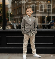 Boys Grey Formal Blazer Elegant V-Neck Casual Suit Jacket for Ages 3-9 Ys xmas
