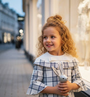 Girls Princess Party Dress 1-9Y Elegant floral Printed Toddlers removeble sleeve