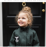 Girl's Dark Green Trench Coat 3-4-5 Y Vintage Cotton Rain Jacket  High Quality