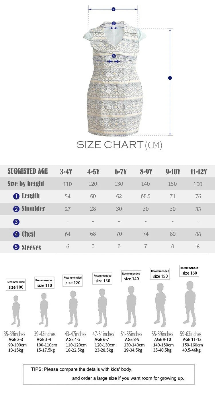 Girl's Summer Floral Cotton Dress beautiful long dresses vintage princess 3-10Y