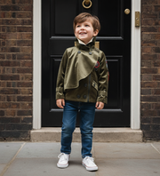 Boys' Cotton Velvet Double-Breasted Trench Coat – Short Wind Jacket 3-7Y