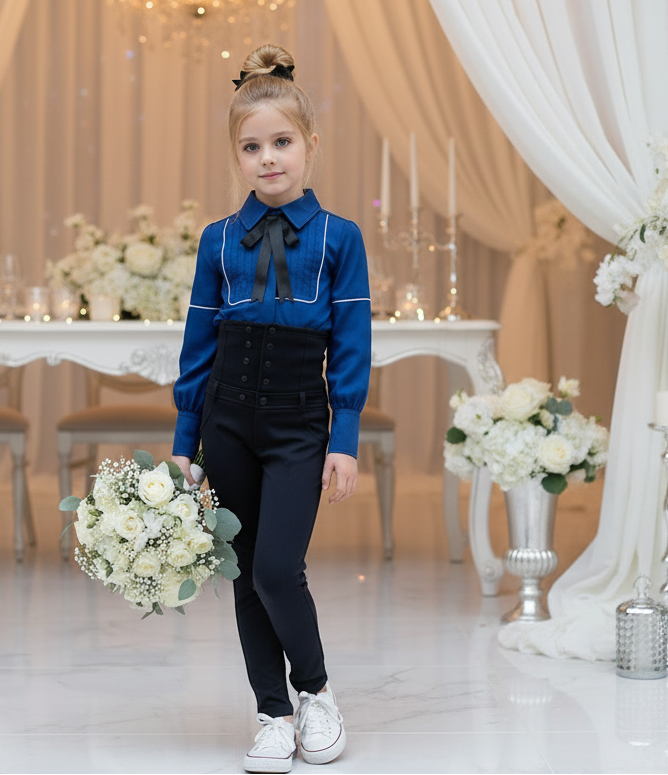 Vintage Cotton Bow Blouse for Girls (2–10 Years) | Elegant Flower Girl & Everyday Essential