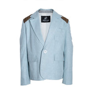Boys Light Blue Cotton Blazer 3-4-5-6-7Y Vintage Casual top Jacket autumn 2025