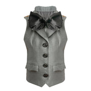 Girls' Vintage Cosplay Waistcoat Top with Big Bowtie – High Quality Fabric 3-10Y