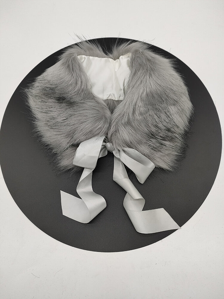 Faux Fur Scarf Collar Wrap – Soft Warm Elegant Tippet Shawl Stole for Girls gift