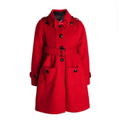 Girls Red Cashmere Long Coat /black wool coat – Elegant autumn Wear (3-5 Years)