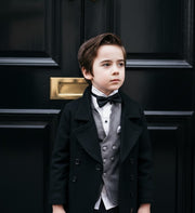 Boys Black Cashmere Coat Stylish & high end vintage jacket Outerwear 3-12Y