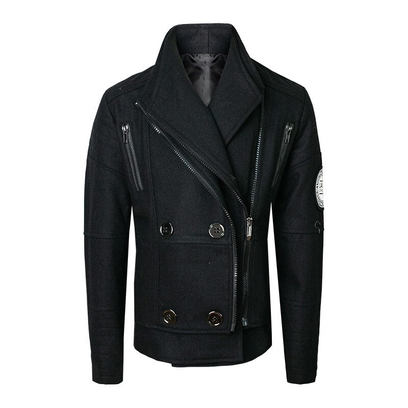 Boys' military Spring Autumn Jacket Cotton Wool Blend Green Black Coat 4-9Y