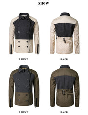 Girls Color Block short Trench Coat 4-12Y beige & Dark Gray autumn jacket kids