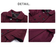 Girls' Wine Red Cashmere Wool Coat 3-9Y high end 2025 new Vintage Winter Jacket
