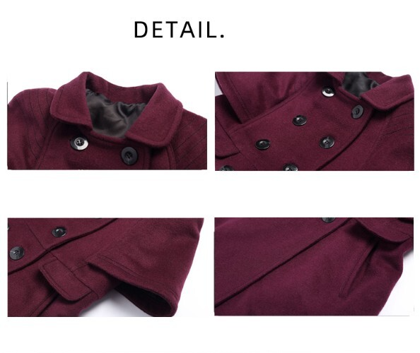 Girls' Wine Red Cashmere Wool Coat 3-9Y high end 2025 new Vintage Winter Jacket