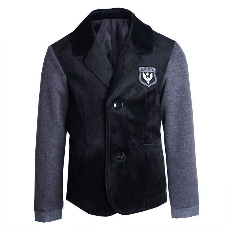 Boys Velvet Blazer Stylish Casual Short Jacket for Kids Toddler 3–7 Years Autumn
