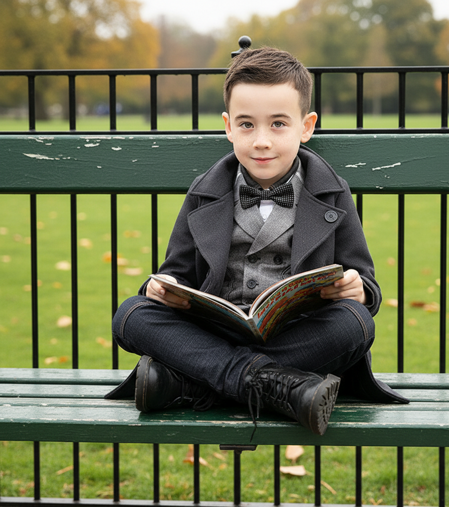 Kids Winter Wool Coat3-7Y  warm double Breasted Thick Warm Jacket for Boys 3–7Y