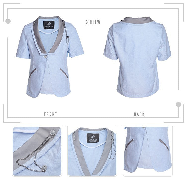 Boys Bright Blue Formal Short Sleeve Blazer3-12Y cotton  Jacket birthday suit