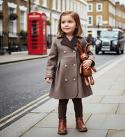 Girls autumn/winter coat 4-5Y beautiful Brown Wool Blend Overcoat vintage 2025