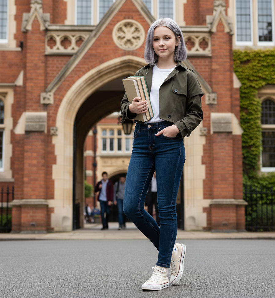 Girls' Cotton Trench Coat 4-14Y short Windproof Jacket vintage toddler teenager