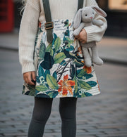 Girls Floral Cotton Skirt with Straps – Vintage Style Mini Skirt