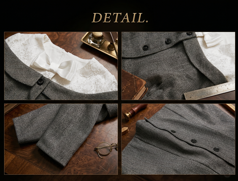 Vintage Wool Coat Dress for Girls (4–7 Years) | Elegant Flower Girl & Winter Occasion Dress