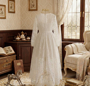 Girls Long White Lace Fairy Dress (2–4 Years) | Vintage Flower Girl & Princess Occasion Gown