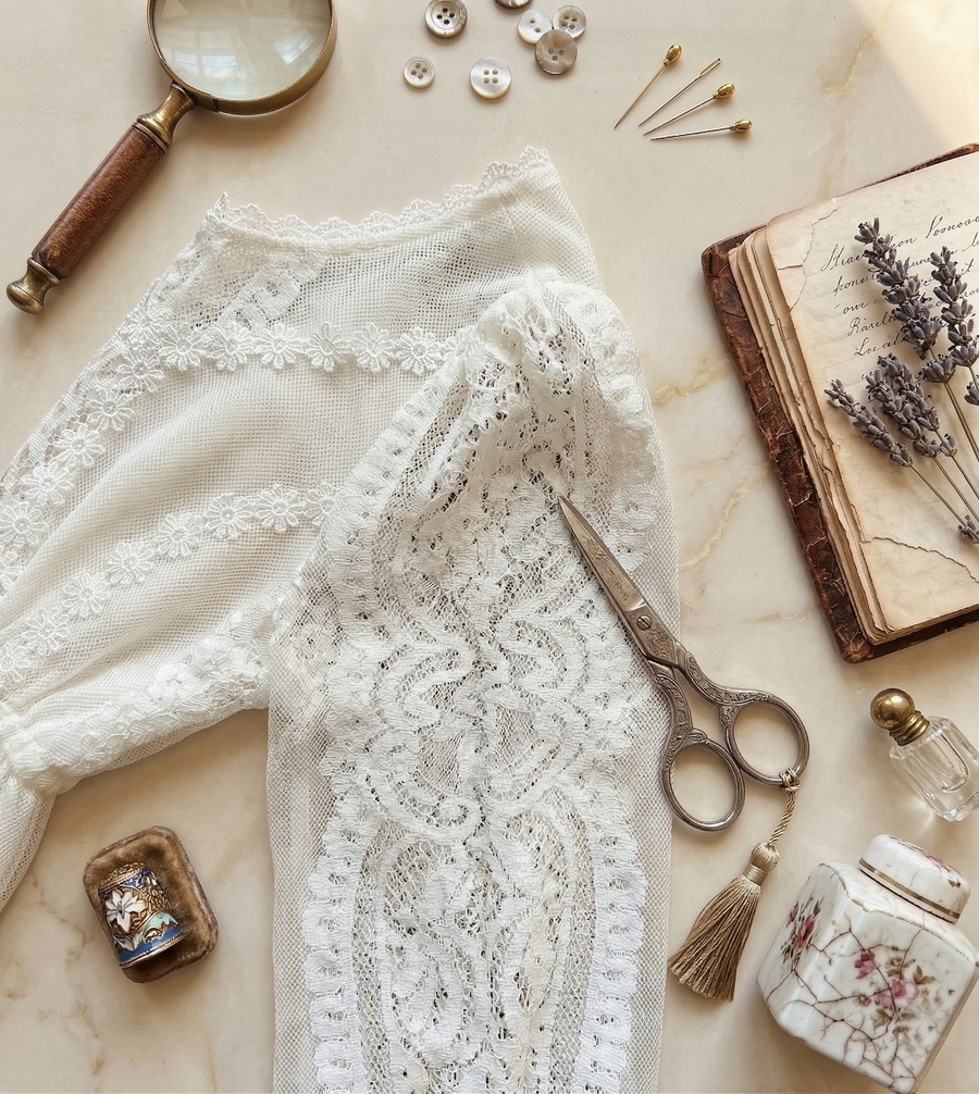 Girls Long White Lace Fairy Dress (2–4 Years) | Vintage Flower Girl & Princess Occasion Gown