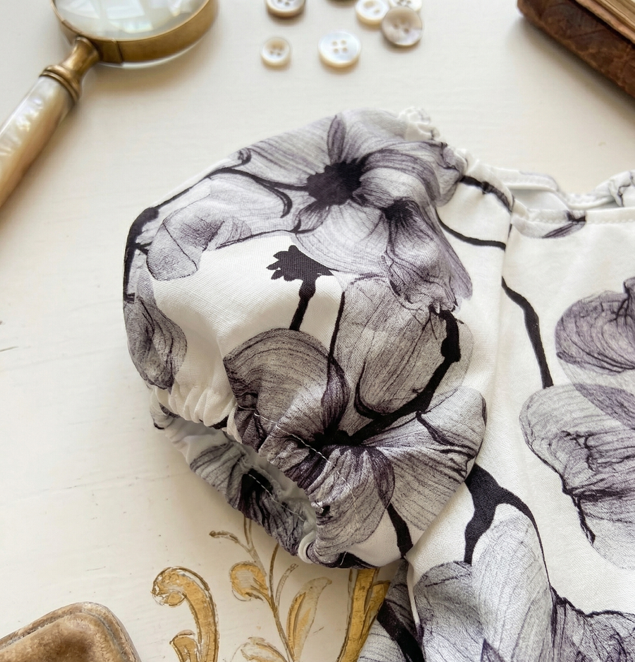 Girls Puff Sleeve Floral A-Line Dress (1–9 Years) | Vintage Princess Party & Occasion Dress