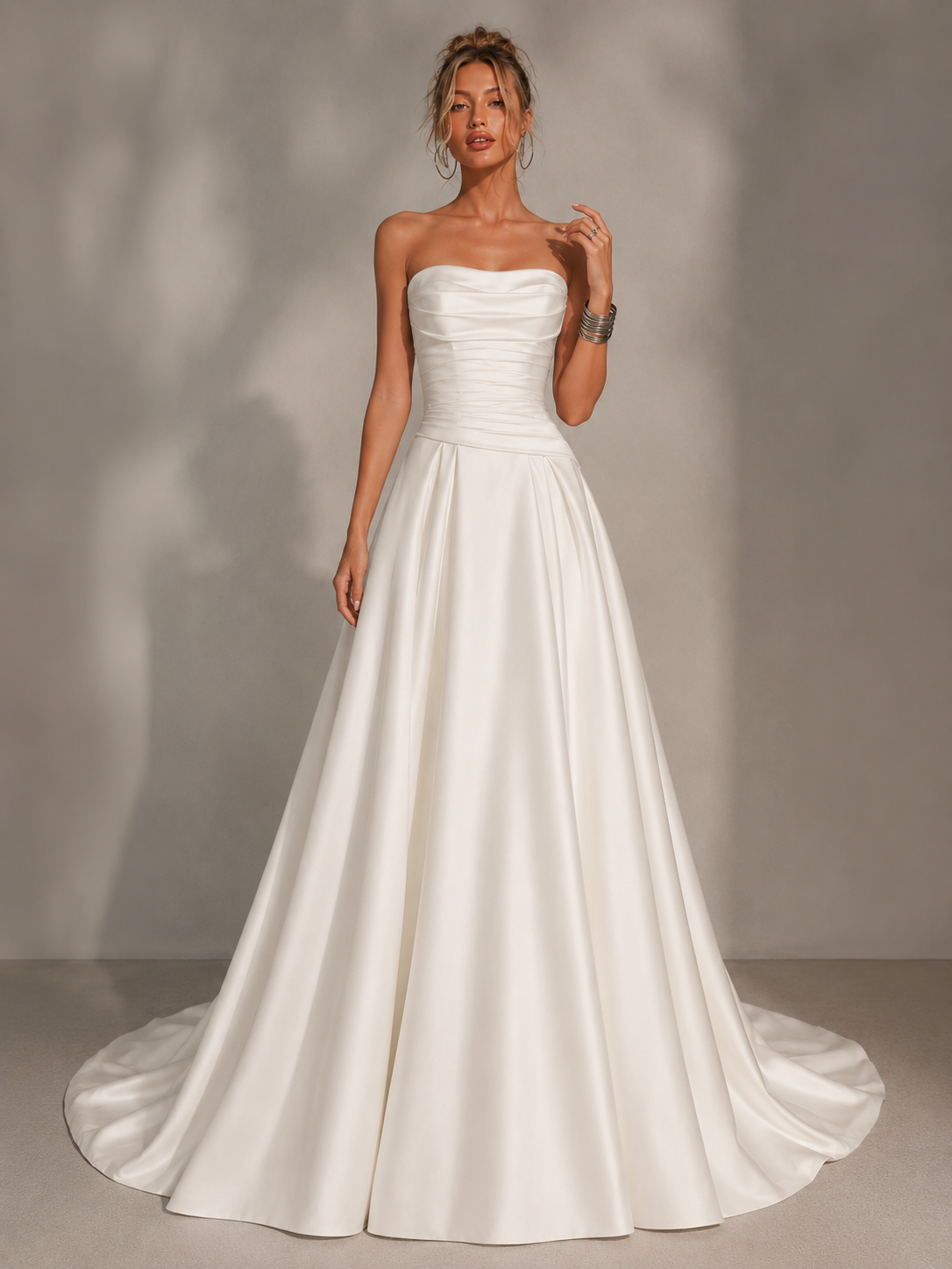 Whisper of Ivory – Sculpted Satin Bridal Gown