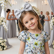 Girls Puff Sleeve Floral A-Line Dress (1–9 Years) | Vintage Princess Party & Occasion Dress