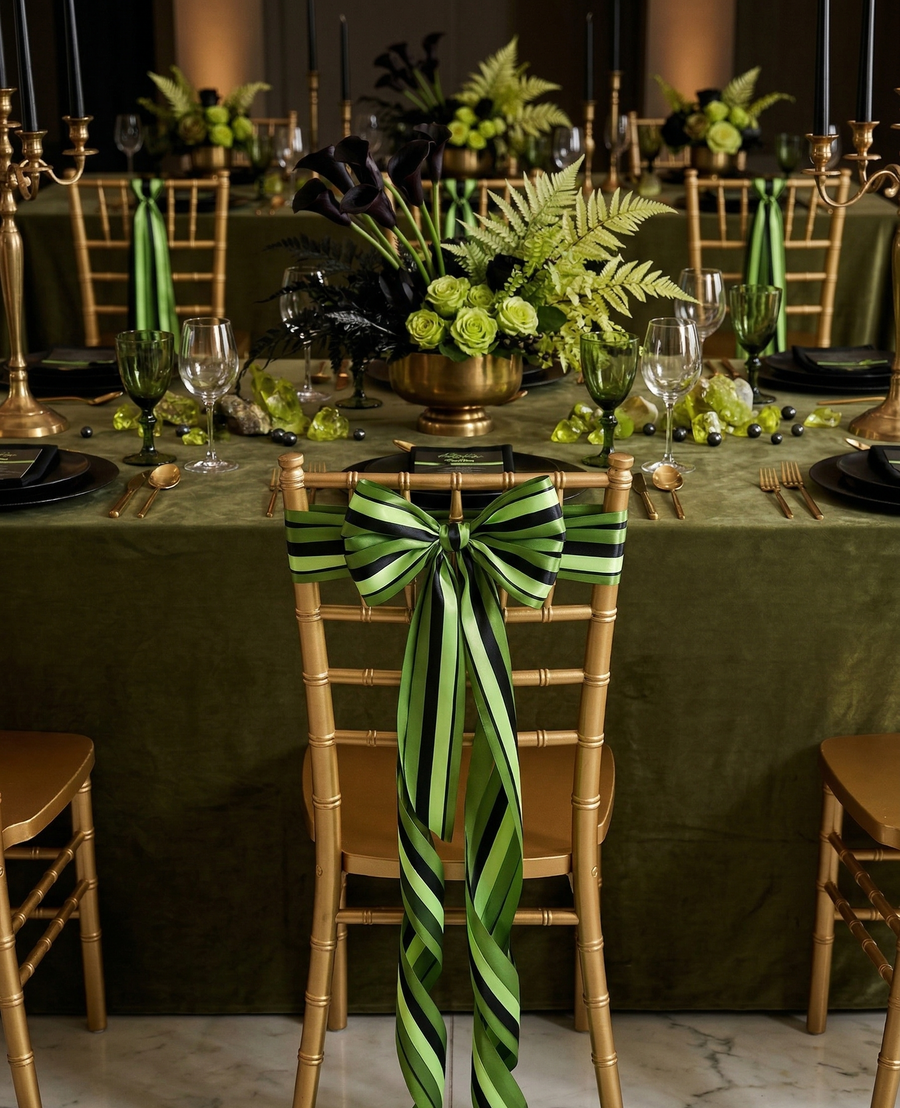 Emerald Green Satin Ribbon Styling Set - A Bold Yet Elegant Detail for Styling, Gifts & Modern Moments