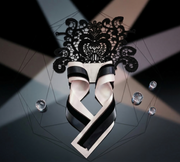 Noire Épure — Blush Structured Lace Set – Blush Satin, Black Textured & Grey Layered Ribbons with Floral Lace Applique for Wedding Decor, Dress Styling & Gift Wrapping