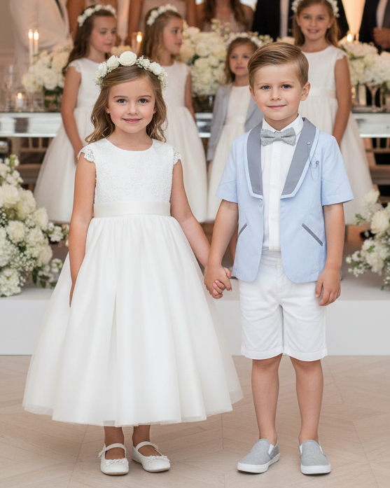 Boys Short Sleeve Blazer Bright Blue – Lightweight Cotton Page Boy Jacket for Summer Wedding & Formal Occasions (Ages 3–12)